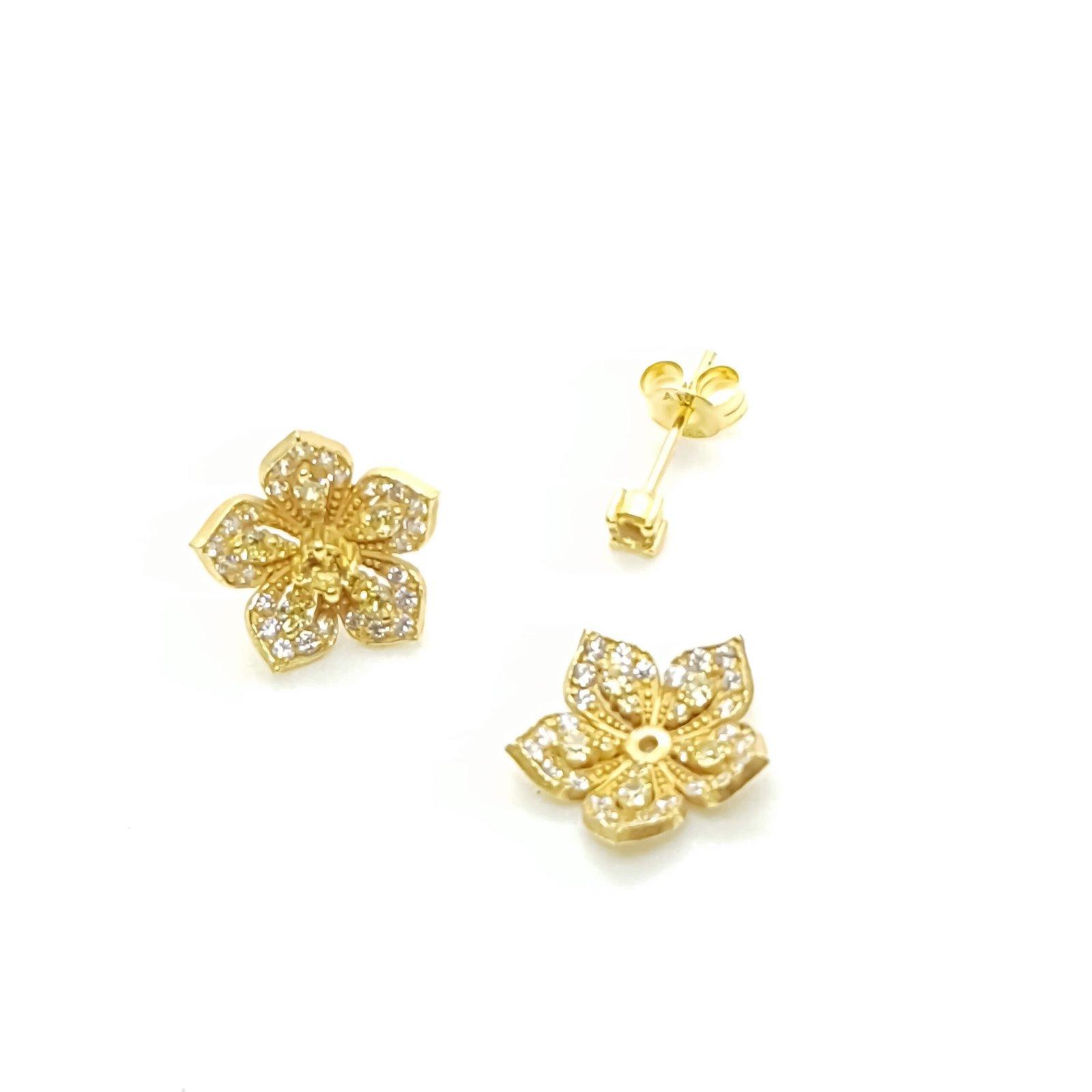 DAHLIA Yellow Gold Statement Earrings with Citrine Stud - Εικόνα 6