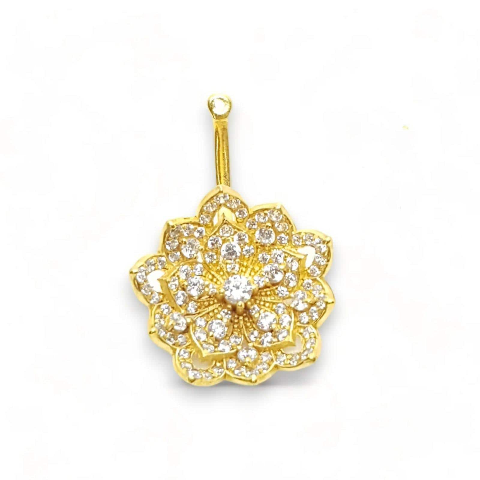 Classic Yellow Gold Dangle with White CZ