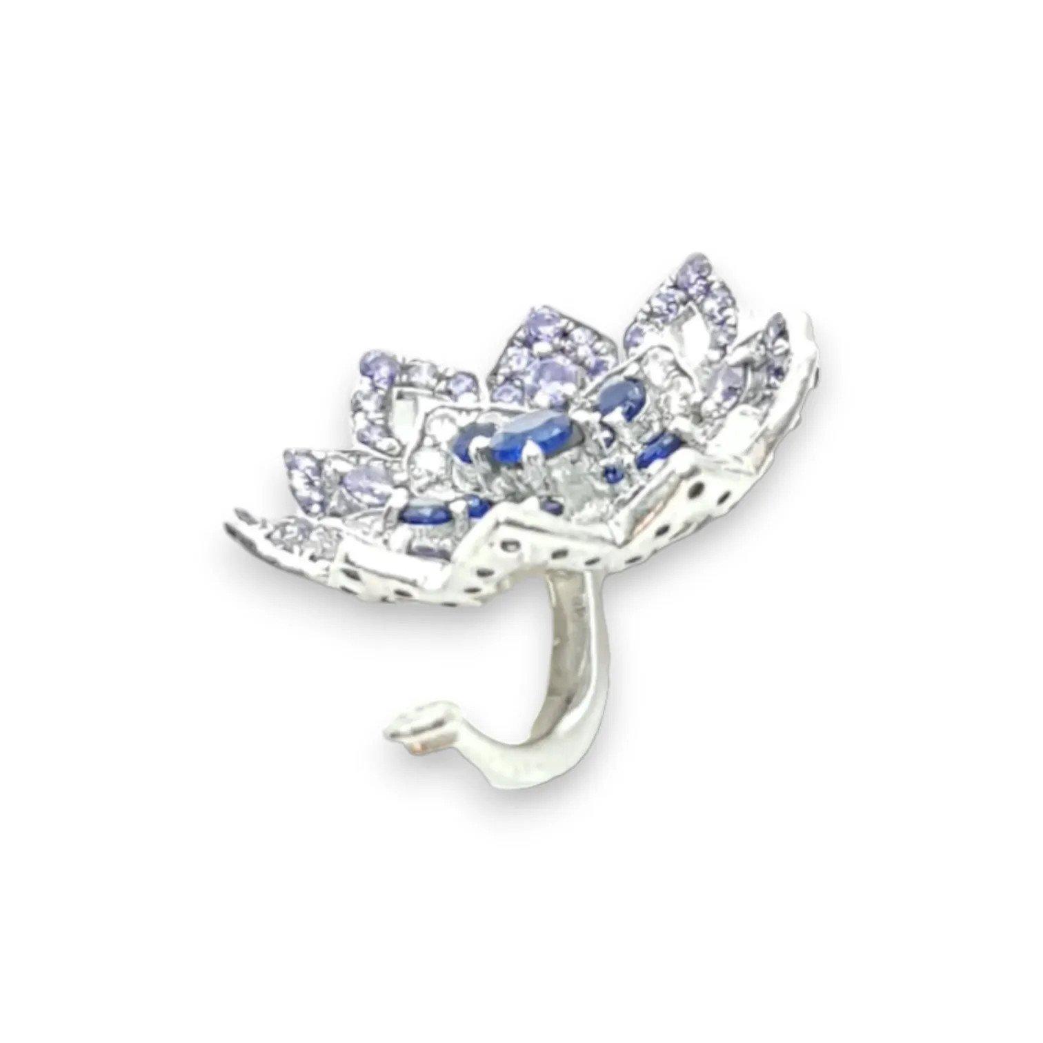DAHLIA Amethyst & Tanzanite White Gold Statement Earrings with Amethyst Stud - Εικόνα 6