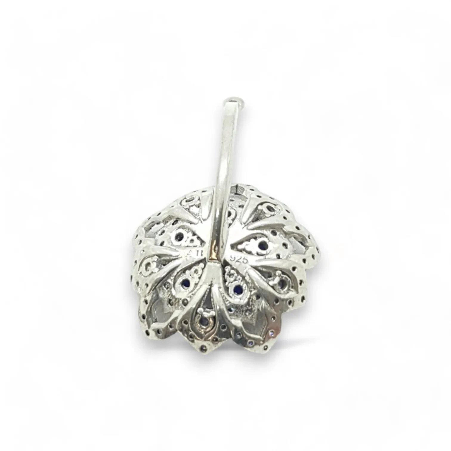 White Gold Dangle with Amethyst CZ - Εικόνα 2