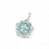 White Gold Dangle with Aquamarine CZ