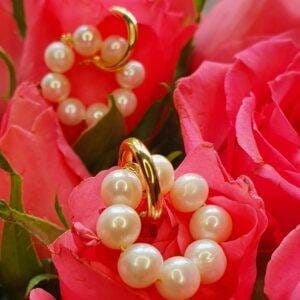 DHUHA Freshwater Pearl Hoop Earrings