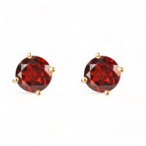 ROSA Red Garnet Stud Earrings
