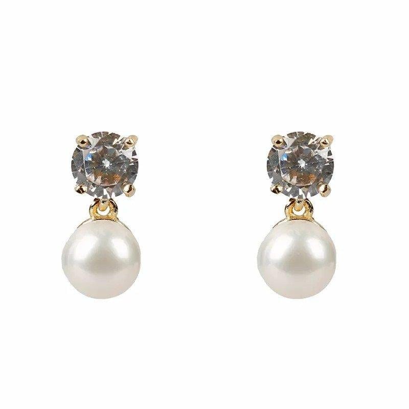 ESTRELA Natural Pearl Drop Earrings - Image 4