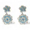 DAHLIA Aquamarine White Gold Statement Σκουλαρίκια με Aquamarine Stud