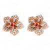 LILY Classic Rose Gold Pair Earrings with Pink Tourmaline Stud