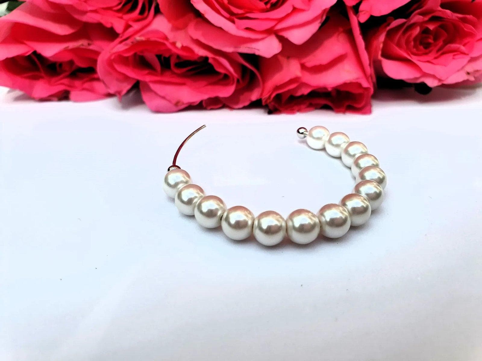 ESPERANZA Big Freshwater Pearl Hoop Earrings - Εικόνα 3