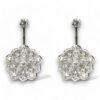 LOTUS Classic White Gold Statement Earrings with White Topaz Stud