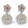 DAHLIA Classic White Gold Statement Earrings with Pink Tourmaline Stud
