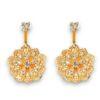 LOTUS Classic Yellow Gold Statement Earrings with White Topaz Stud