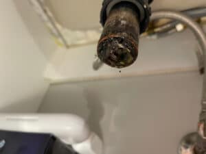 Rusted drain pipe