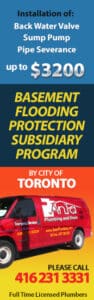Sump pump rebate program in Toronto