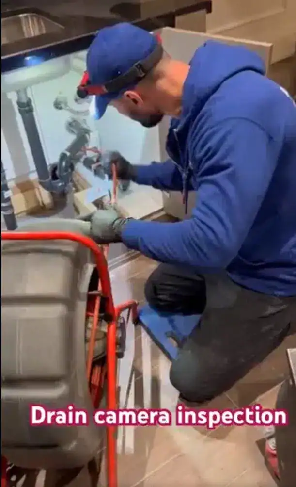 Drain camera inspection to detect pipe issues