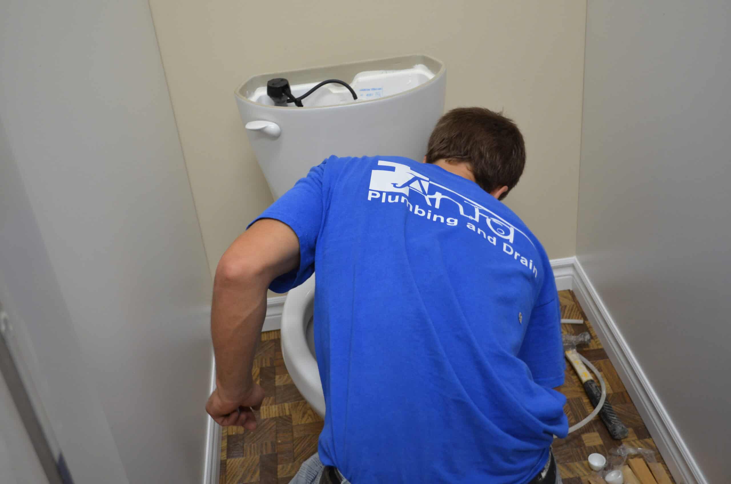 Toilet installation by licensed plumber