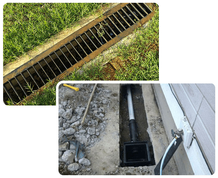 Trench drain for water drainage