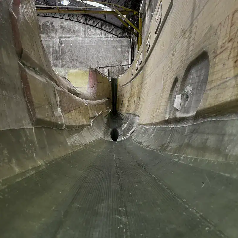 Industrial yacht hull construction process at Antares Catamarans, showcasing the meticulous craftsmanship and advanced technology used to build high-quality catamarans.