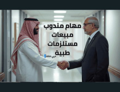 مندوب مبيعات مستلزمات طبية يصافح مدير إحدى المؤسسات الطبية