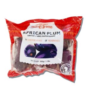 Asiatische Lebensmittel Online-Shop, Afrikanischer Safou in Verpackung.