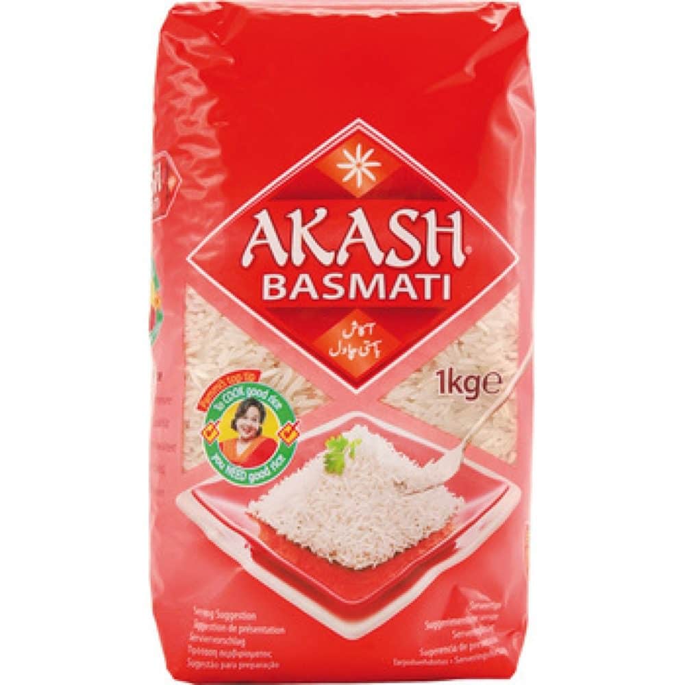 Asiatischer Basmatireis 1kg, ideal für asiatische Gerichte, im Online-Shop erhältlich.