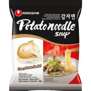 Asiatischer Kartoffel Ramyun, schnelle Suppe, Instant, asiatische Küche.
