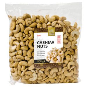 Geröstete Cashewkerne im 500g Beutel, asiatische Lebensmittel Online-Shop.