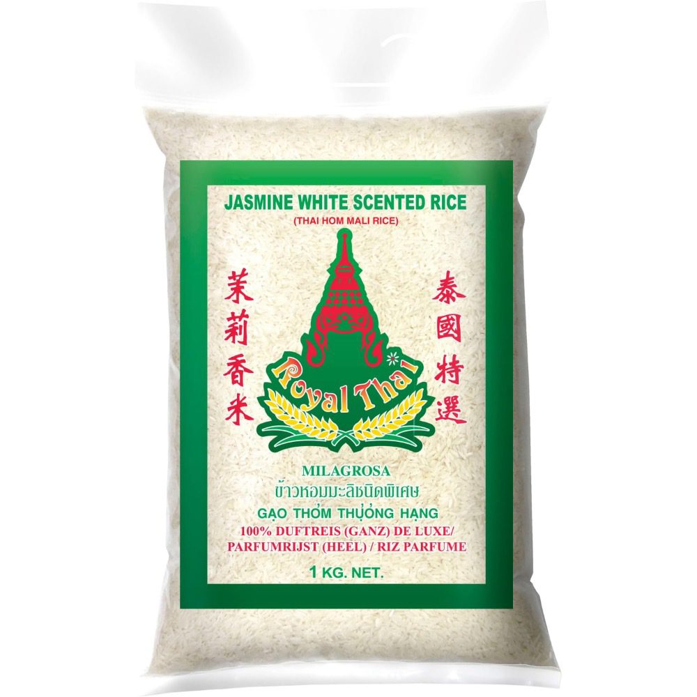 Asiatischer Jasminreis 1kg, aromatisch, hochwertig, Royal Thai, asiatische Lebensmittel.
