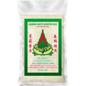 Jasminreis in Verpackung, asiatischer Lebensmittelladen, 4,5kg.