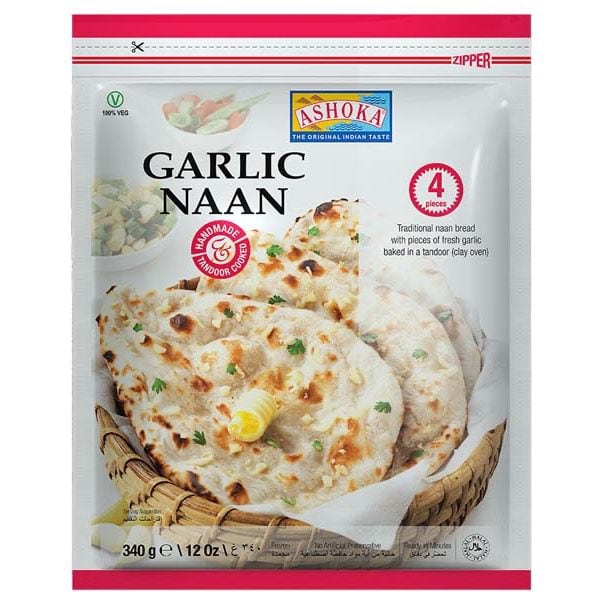 Asiatischer Knoblauch Naan, 4 Stück, im Online-Shop.