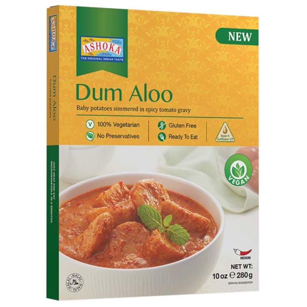 Asiatischer Lebensmittelladen - Dum Aloo, vegetarisch, glutenfrei, ohne Konservierungsstoffe.