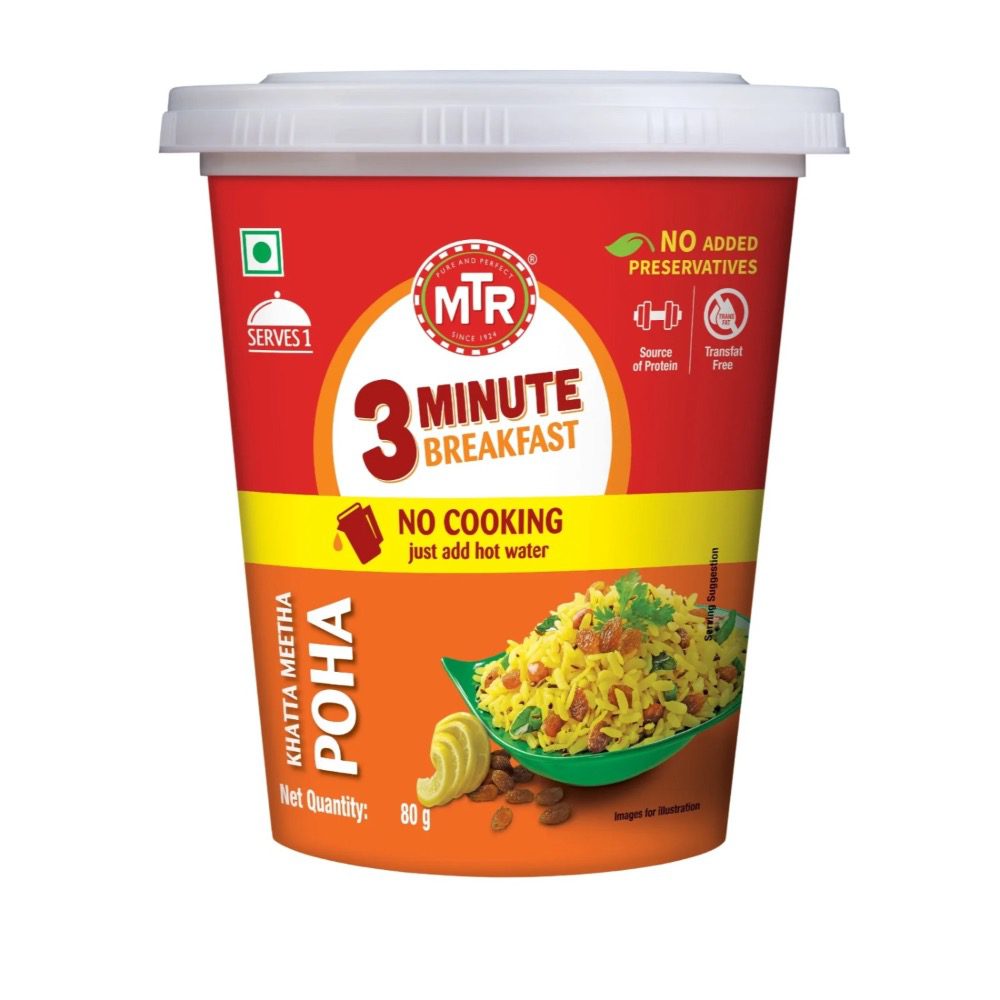 Asiatischer Khatta Meetha Poha, schnelles Frühstück, asiatische Lebensmittel.