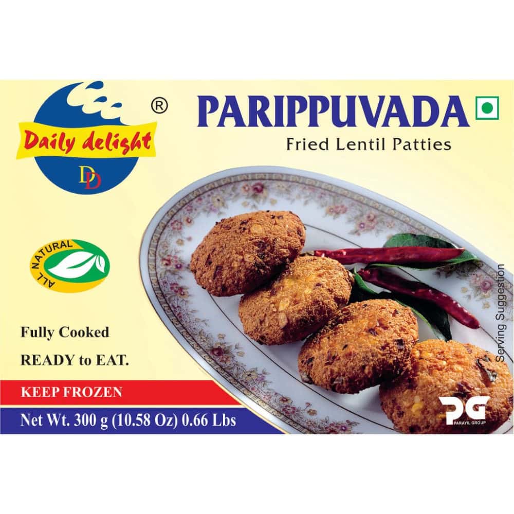 Asiatische Lebensmittel Online-Shop, Parippuvada 300g, frittiertes Linsenpatties, asiatischer Snack.