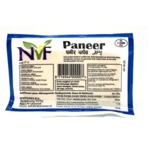 Asiatischer Lebensmittel Online-Shop, Paneer in Verpackung, frischer Käse.