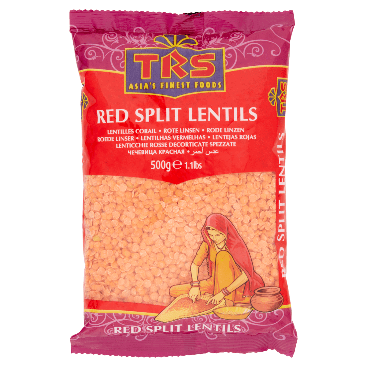 Asiatischer Lebensmittelladen - Rote Linsen, 500g, asiatische Lebensmittel online kaufen.