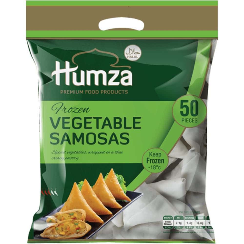 Asiatische Lebensmittel Online-Shop, HUMZA Gemüse-Samosa 50 Stück, gefroren, asiatischer Snack.