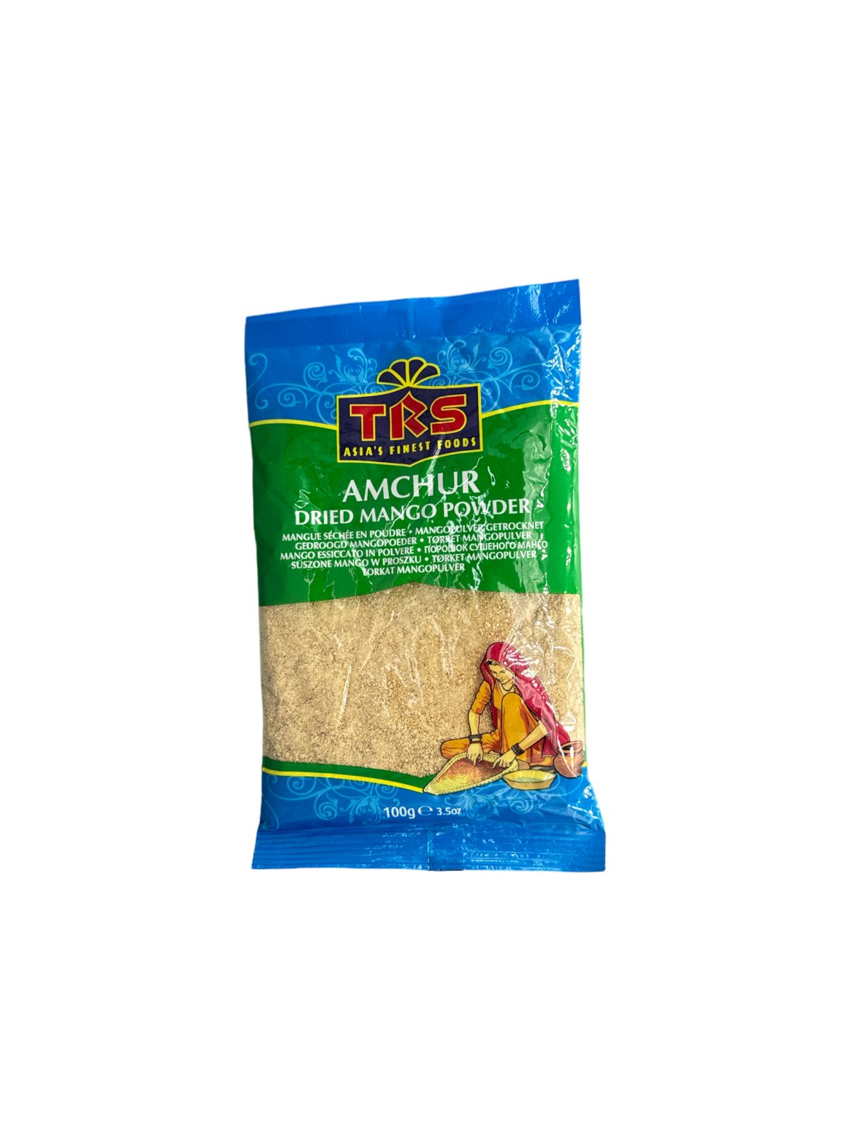 Asiatische Lebensmittel Online-Shop, TRS Amchur Mango Pulver 100g, getrocknetes Mangopulver für asiä.