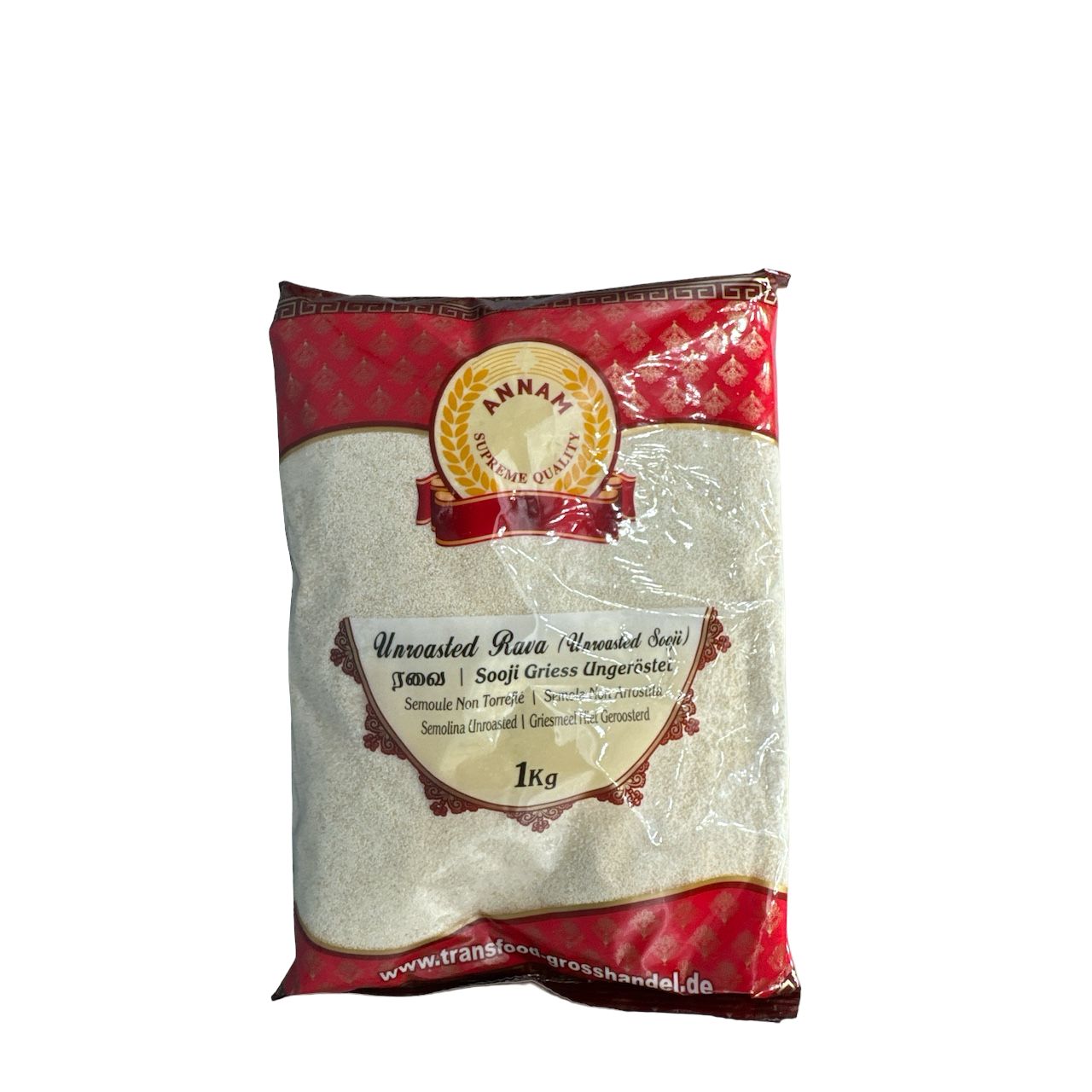Ungerösteter Rava 1 kg, asiatischer Lebensmittelladen, hochwertige Qualität, glutenfrei, vielseitig.