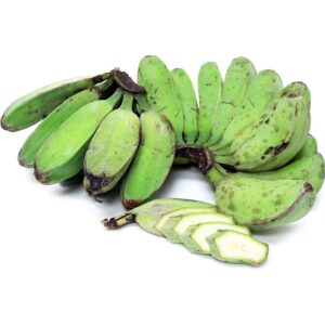 Frische grüne Bananen für asiatische Gerichte im Online-Shop.