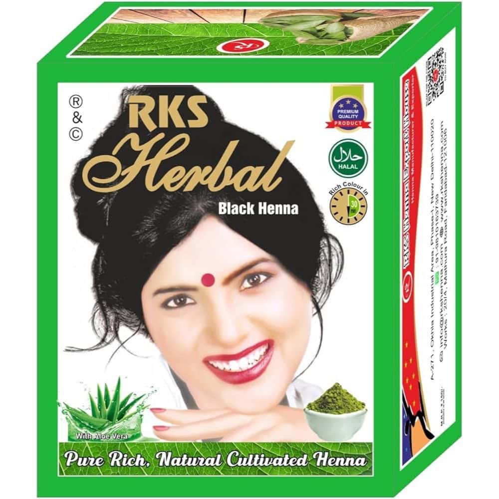 Asiatischer Lebensmittelladen - Schwarze Henna, natürliche Haarfarbe, Halal, 100g.