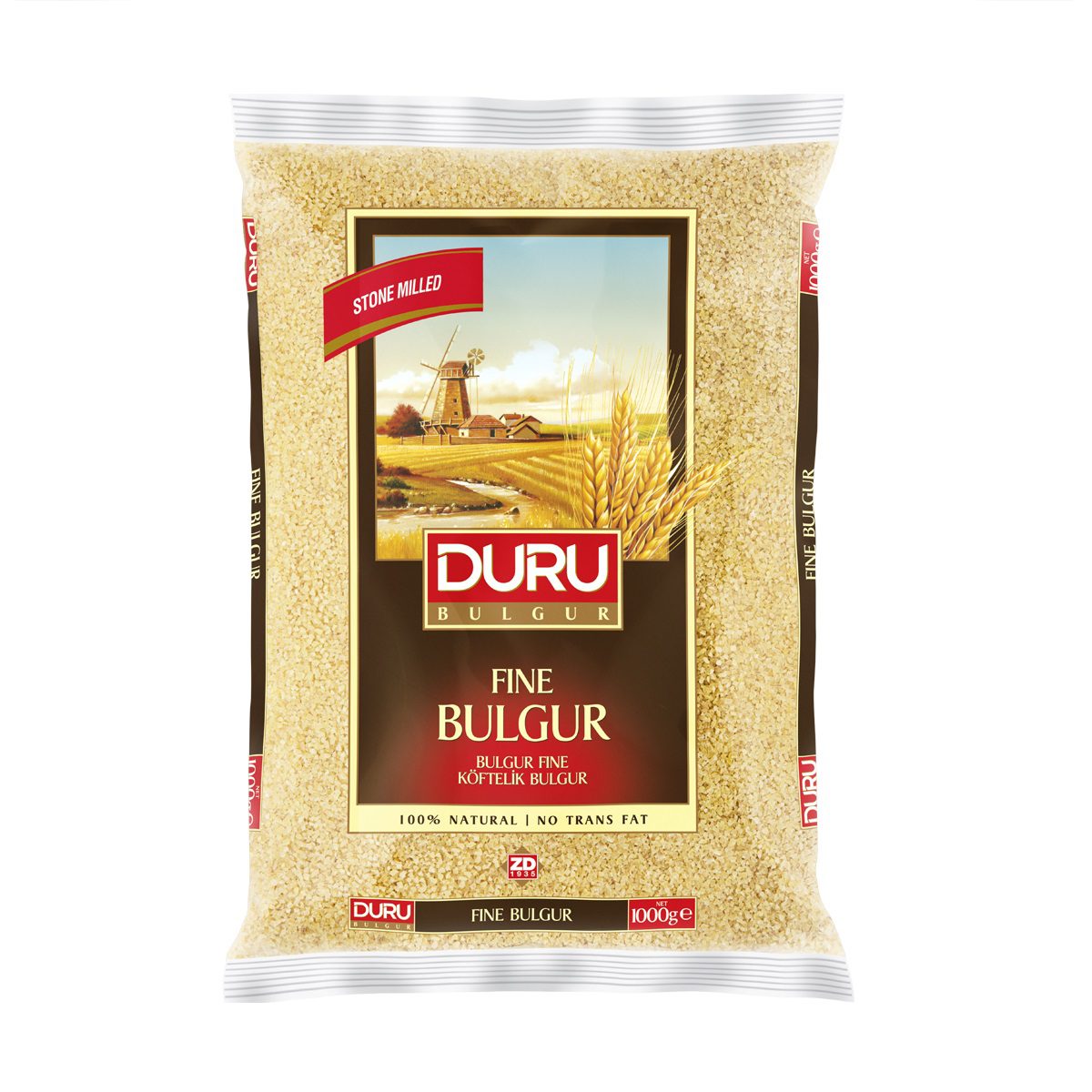 DURU Bulgur 1kg, feiner Bulgur, asiatischer Lebensmittelladen, naturbelassen, 100%.