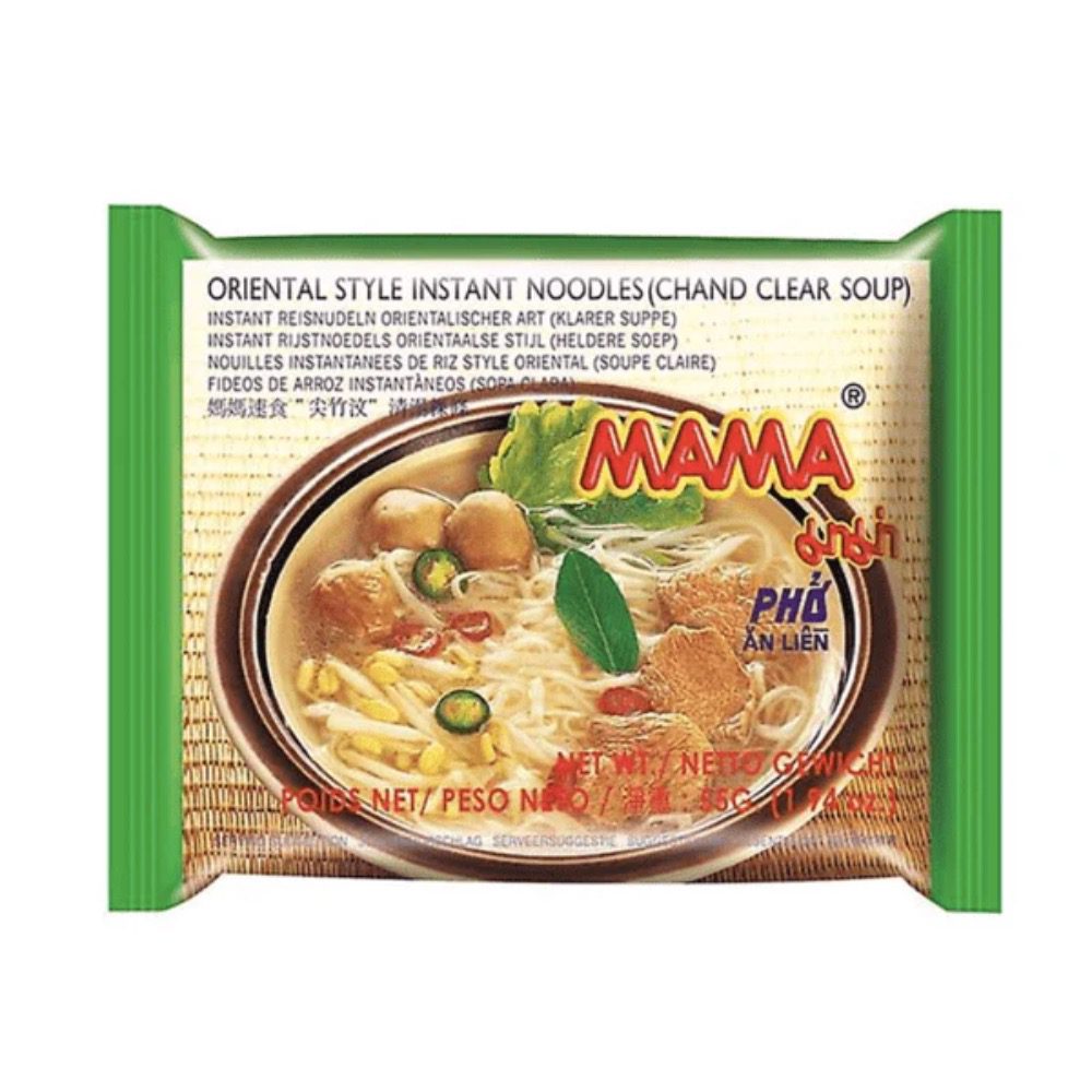 Asiatischer Instant-Nudelsuppenbeutel, MAMA Marke, 55g, asiatische Küche.