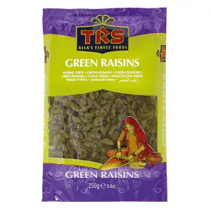 Asiatischer Lebensmittel Online-Shop, grüne Rosinen in Packung, 250g.