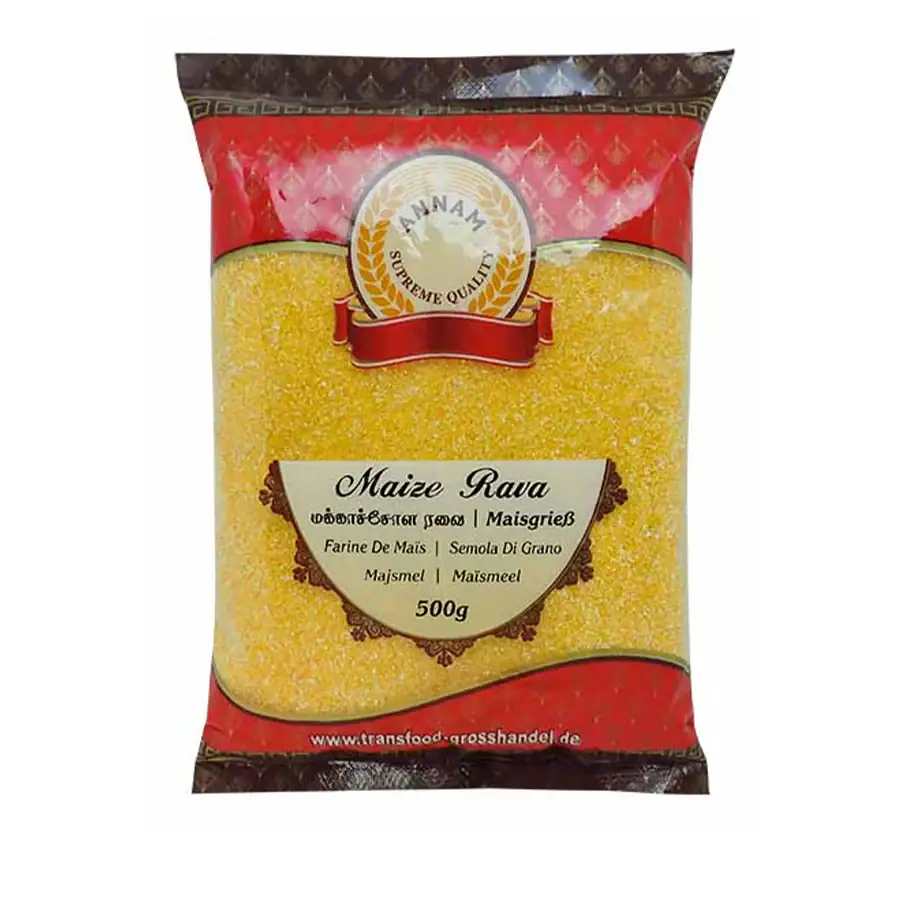 ANNAM Mais Rava 500g, asiatischer Lebensmittelladen, glutenfreier Maisgrieß, asiatische Küche.