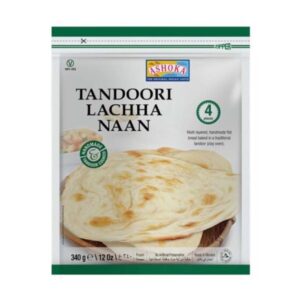 Asiatischer Tandoori Lachha Naan, 4 Stück, im Online-Shop erhältlich.
