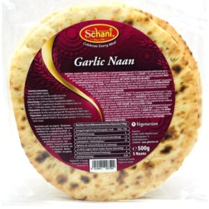 Asiatischer Garlic Naan, 5 Stück, vegetarisch, 500g, Schani.