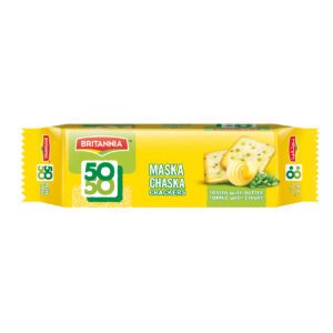 Britannia 50/50 Crackers, asiatische Lebensmittel Online-Shop, knusprige Kekse mit Butter und Chives.
