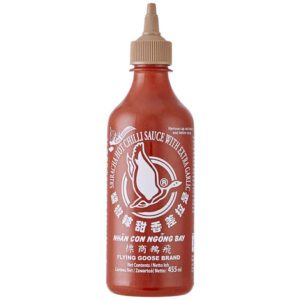 Sriracha Knoblauch Chili Sauce für asiatische Gerichte, 455ml.