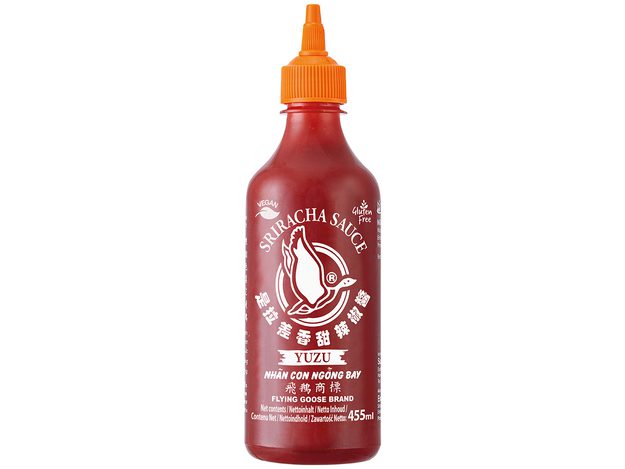 Asiatische Lebensmittel Online-Shop, Sriracha Soße in Flasche.