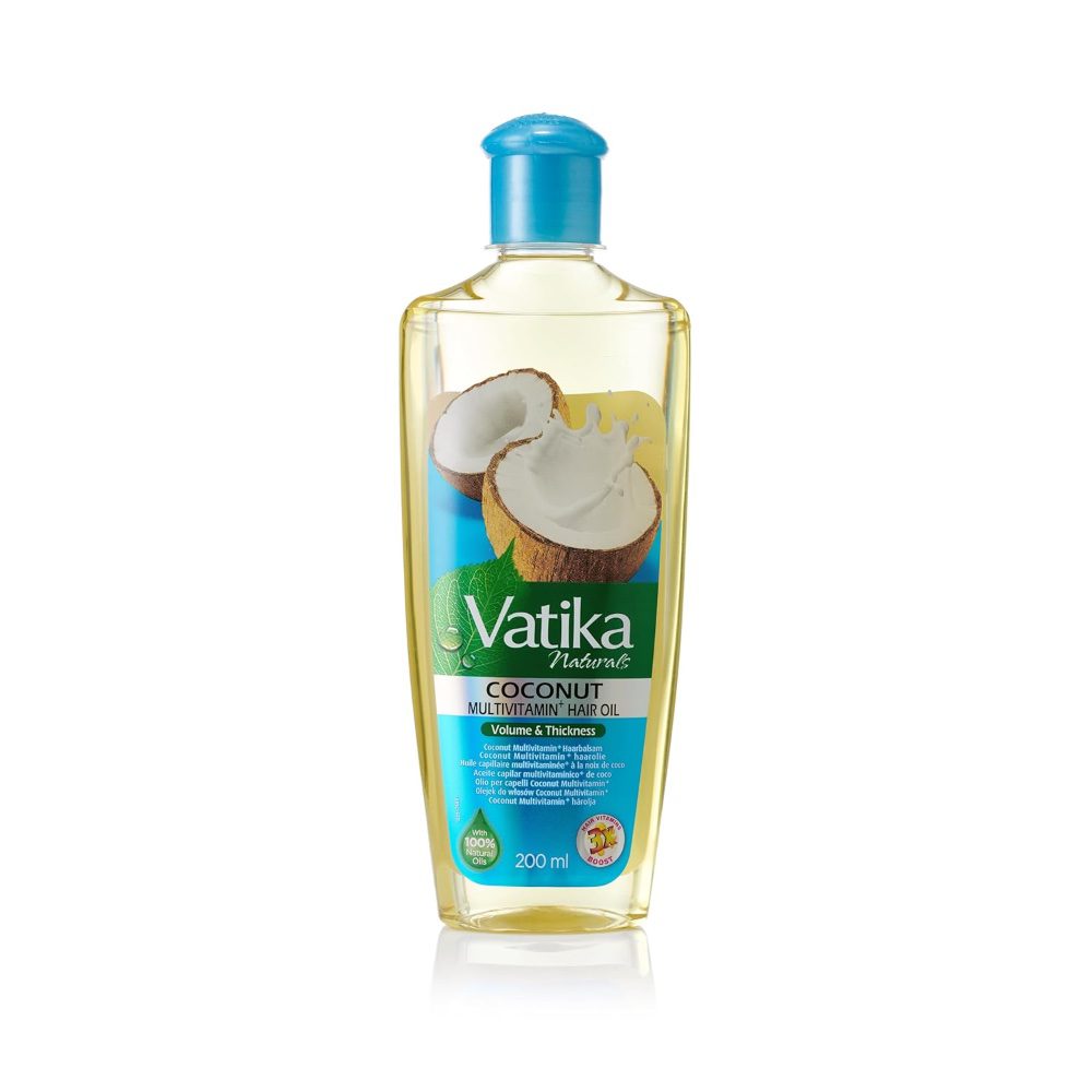 VATIKA Kokosnuss Haaröl 200ml, asiatisches Haarpflegeprodukt, natürliches Kokosöl, Multivitamin.
