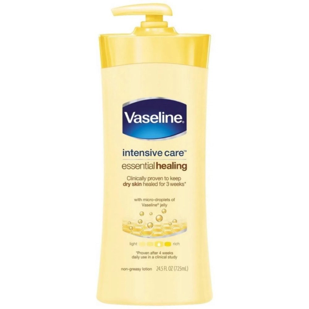 Vaseline Intensive Care Essential Healing Lotion, 725ml, für trockene Haut, asiatischer Lebensmittel.