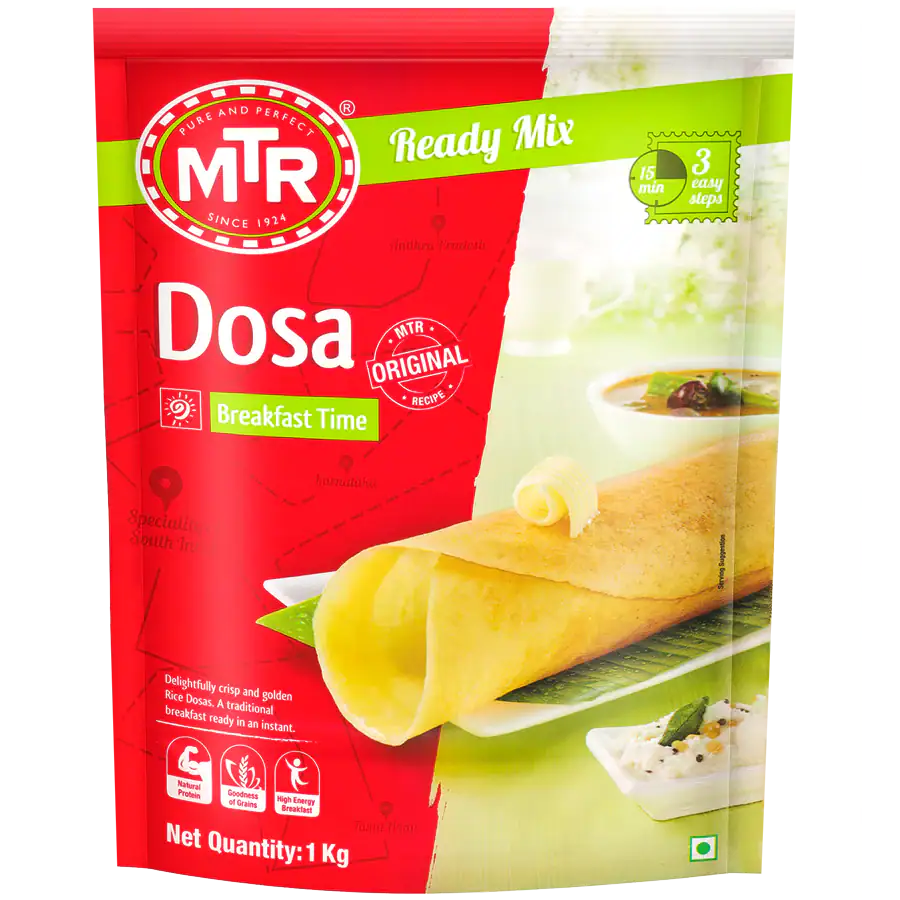 Asiatische Lebensmittel Online-Shop, MTR Dosa Mix 500g, Frühstück, vegetarisch, schnell zubereitet.
